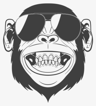 Chimpanzee Clip Art Laughing Orangutan - Ape With Headphones