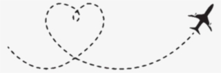 #freetoedit #airplane #travel #dash #dashline - Dotted Line With Heart