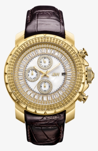 Jbw Titus J6347l A Gold Brown Leather Diamond - Silver Jbw Men's Jbw Watches