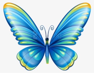 Free Png Download Large Art Blue Butterfly Clipart - Blue Butterfly Clipart Png