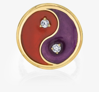 Diamond And Carnelian Yin Yang Ring - Earrings