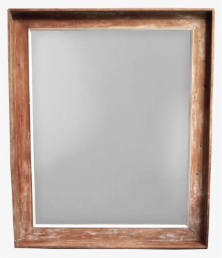 Large Pine Framed Mirror With Traces Of Old Paint - Dos Objetos Con Forma De Cuadrado