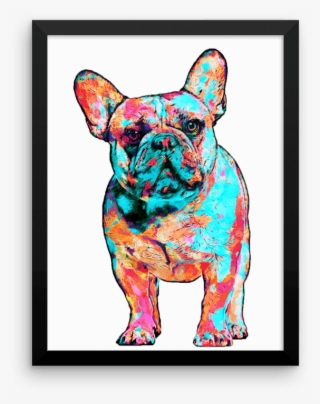 French Bulldog Colorful Painting Framed Poster - French Bulldog