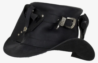 Black Leather Deadman Top Hat With Gun Holsters - Suede