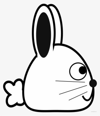 Spring Bunny Animal Free Black White Clipart Images - Dibujo Lateral