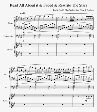 Faded & Read All About It & Rewrite The Stars Sheet - Pokemon Gym Leader Battle Sheet Music