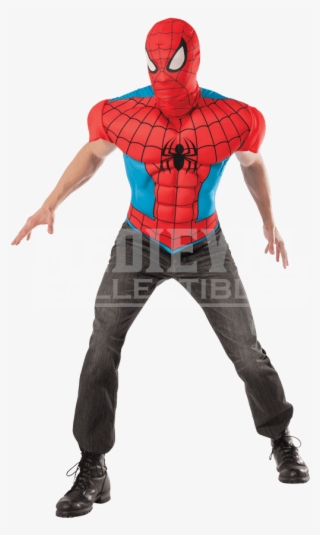 Adult Spider Man Muscle Costume Top And Mask - Costume