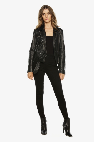 Kira Leather Jacket In Colour Caviar - Leather Jacket