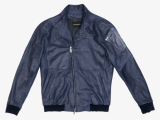 Emporio Armani Nappa Leather Jacket With Side Zip Patch - Leather Jacket