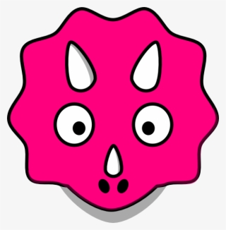 Pink Tri Ceratops At Clker Com Vector - Triceratops Head Clip Art