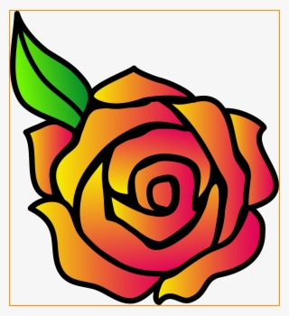 Stunning Rose Flower Clip Art Beauty And The Beast - Simple Rose Clipart