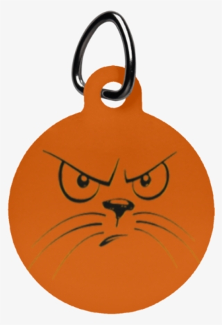Angry Cat Circle Pet Tag