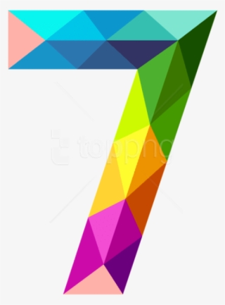 Free Png Download Colourful Triangles Number Seven - Clip Art Number 7