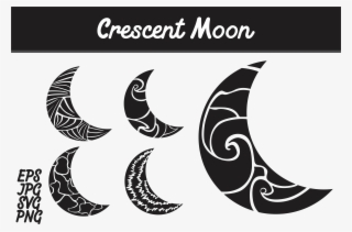 Crescent Moon Set Svg Vector Image Bunlde Graphic By - Batik Mega Mendung Vector