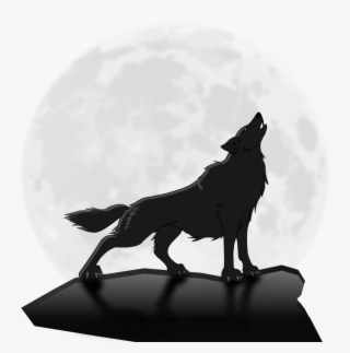 Crescent Moon - Howling Wolf Transparent