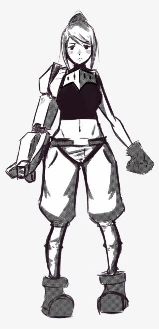 Svg Transparent Stock The Girl With Robot Arm By Yangkee - Cartoon