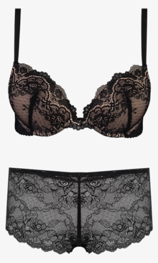 Edition Contrast Lace Set Black Diamond Setu01 - Bra