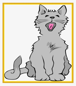 Vector Fluffy Cat - Transparent Background Cat Clip Art