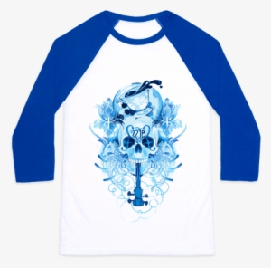 221b Watercolor Sherlock Skull Baseball Tee - Those Of Wit And Learning Will Always Find Their Kind