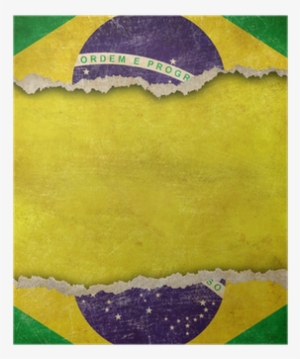 Torn Cardboard Or Old Teared Paper Grunge Brazil Flag - Brazil Flag