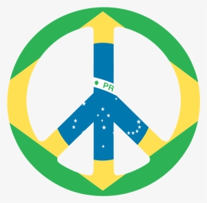 Brazil Flag Clipart Png - Brazil Peace Flag Sticker (rectangle)