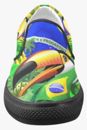Brazil Flag With Toco Toucan Women's Unusual Slip-on