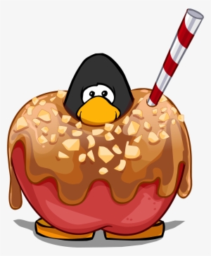 Caramel Apple Costume On A Player Card - Club Penguin
