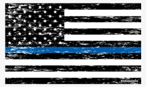 Grunge Thin Blue Line - Blue Lives Matter Flag