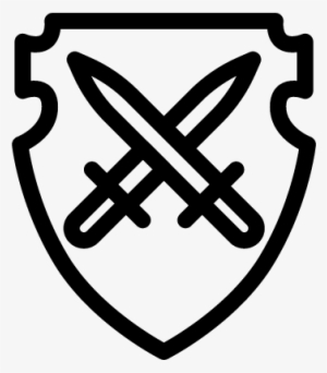 Shield With Two Swords Vector - Shield With Two Swords