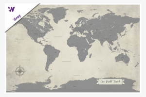 World Push Pin - World Map With South Africa