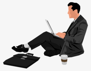 Image Black And White Stock With Laptop Big Image Png - Clipart People With Laptop
