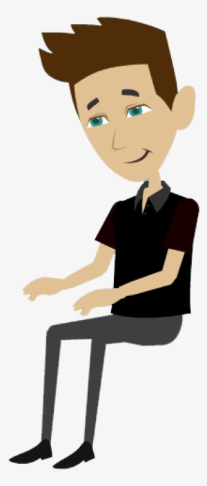 Animation Banner Royalty Free - Cartoon Man Sitting Png