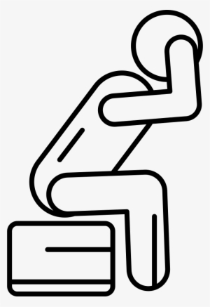 Man Sitting With Headache - Vector Graphics