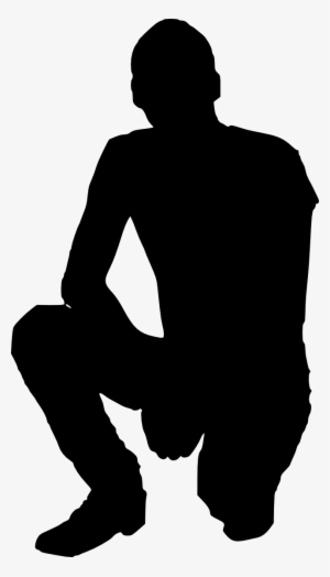 Free Download - Man Kneeling Silhouette