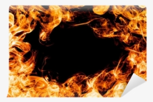 Fire Flames On Black Background, Frame, Border