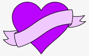 Heart With Ribbon Banner Image Free Stock - Heart With Banner Transparent