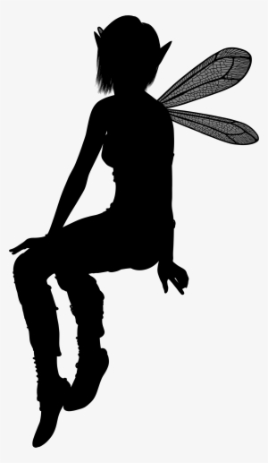 Transparent Elf House Silhouettes Clipart Black White - Silhouette Of An Elf