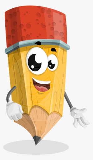 Vector Tiny Happy Pencil Character - Un Lapiz Cantando Animado