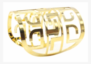 Gold Geometric Shape Cuff Bracelet - Bronze