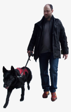 Student Walking A Service Dog - 3d Modeling