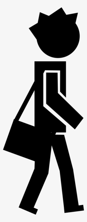 Student Walking With A Bag Comments - Person With Backpack Icon