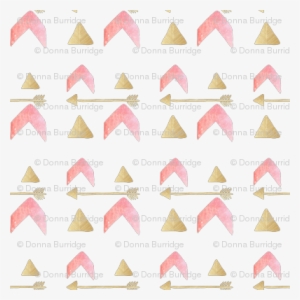 Tribal Pink Gold Arrows Fabric - Triangle