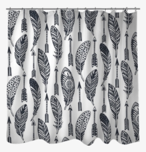 Vector Seamless Pattern With Hand Drawn Ornate Tribal - Curtain