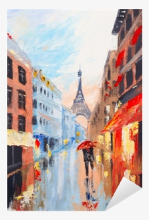 Couple Walking On The Streets Of Paris Against The