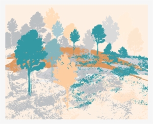 Painted Horizon Rectangular Mat - Drawing