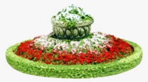 Cg 242 Round Flowerbed With Ornate Urn - Round Flower Bed Png