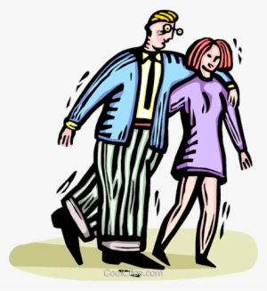 Couple Walking Arm In Arm Royalty Free Vector Clip - Women Chatting