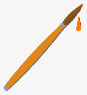 Orange Clipart Paintbrush - Kwast Illustratie Png