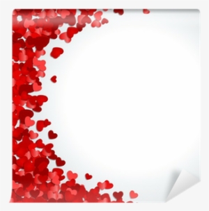 Red Hearts Confetti Vector Background Wall Mural • - Valentine Days Red Hearts