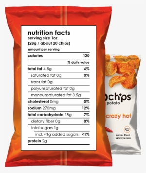 Nutritional Facts 1oz Bag Crazy Hot - Popchips Popped Chip Snack ...